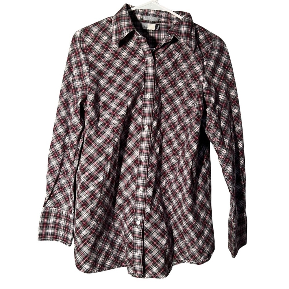 Vintage‎ Old Navy Collection Women's Size Small Button Down Shirt Green Plaid